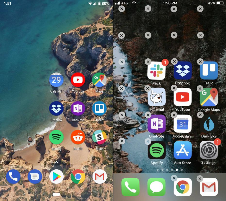 Arrange your home screen for one-handed access