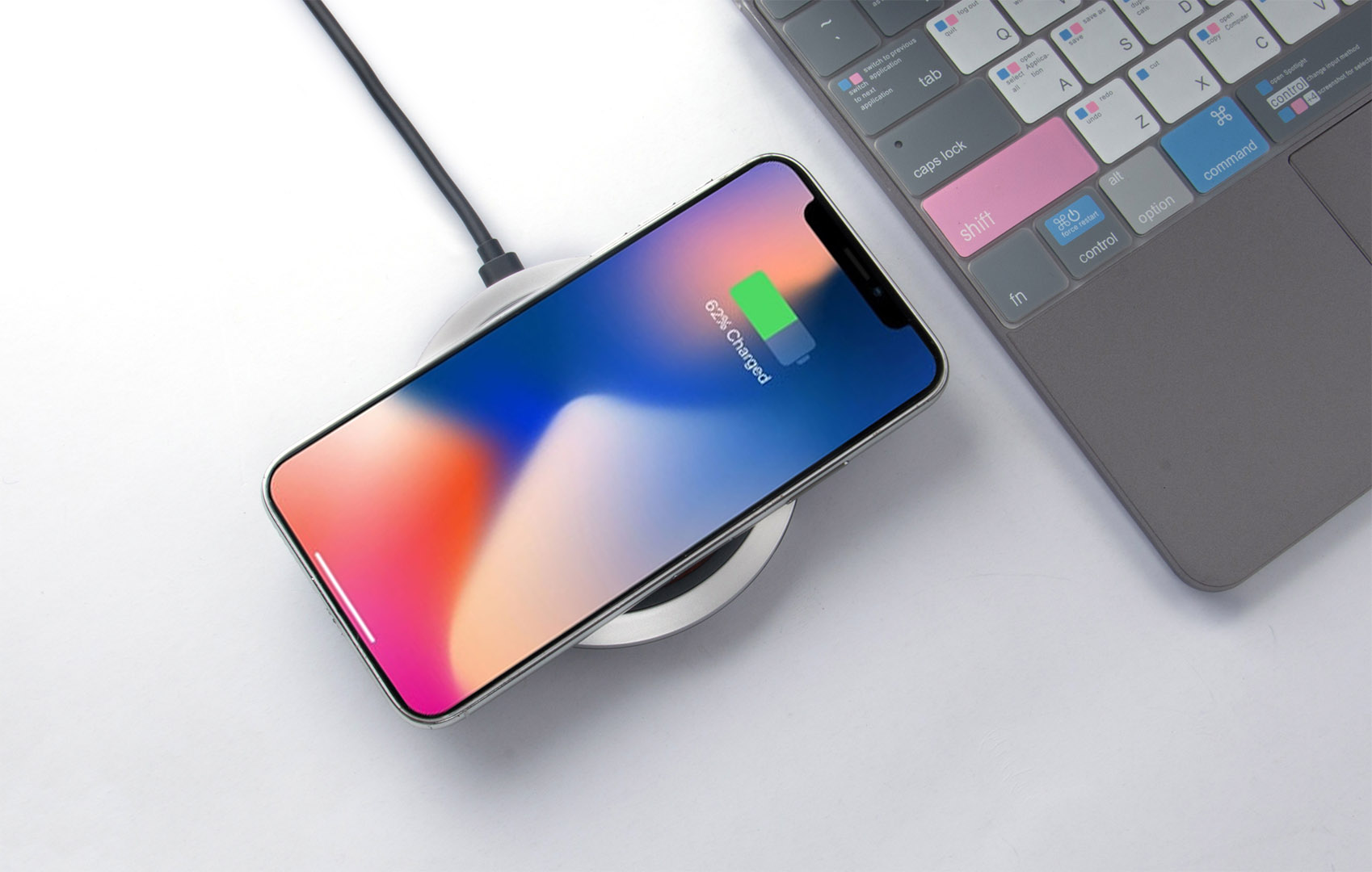 iPhone Charging on a Wireless Charger