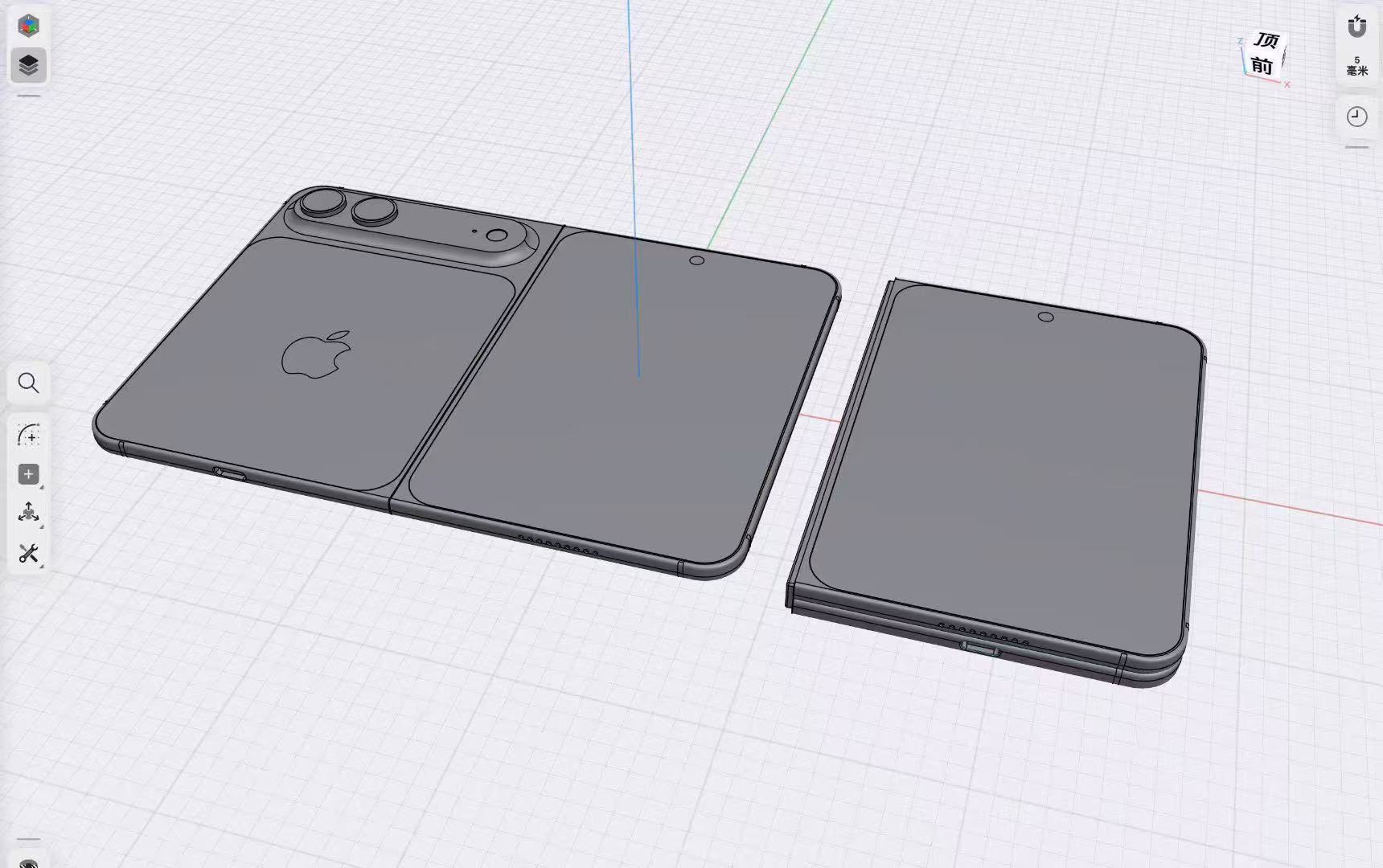 iPhone Fold A side render