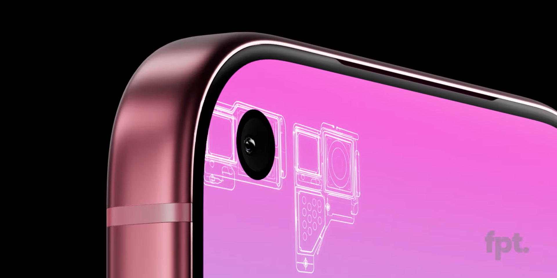 iPhone 18 Pro Dark Cherry Face-ID render - fpt